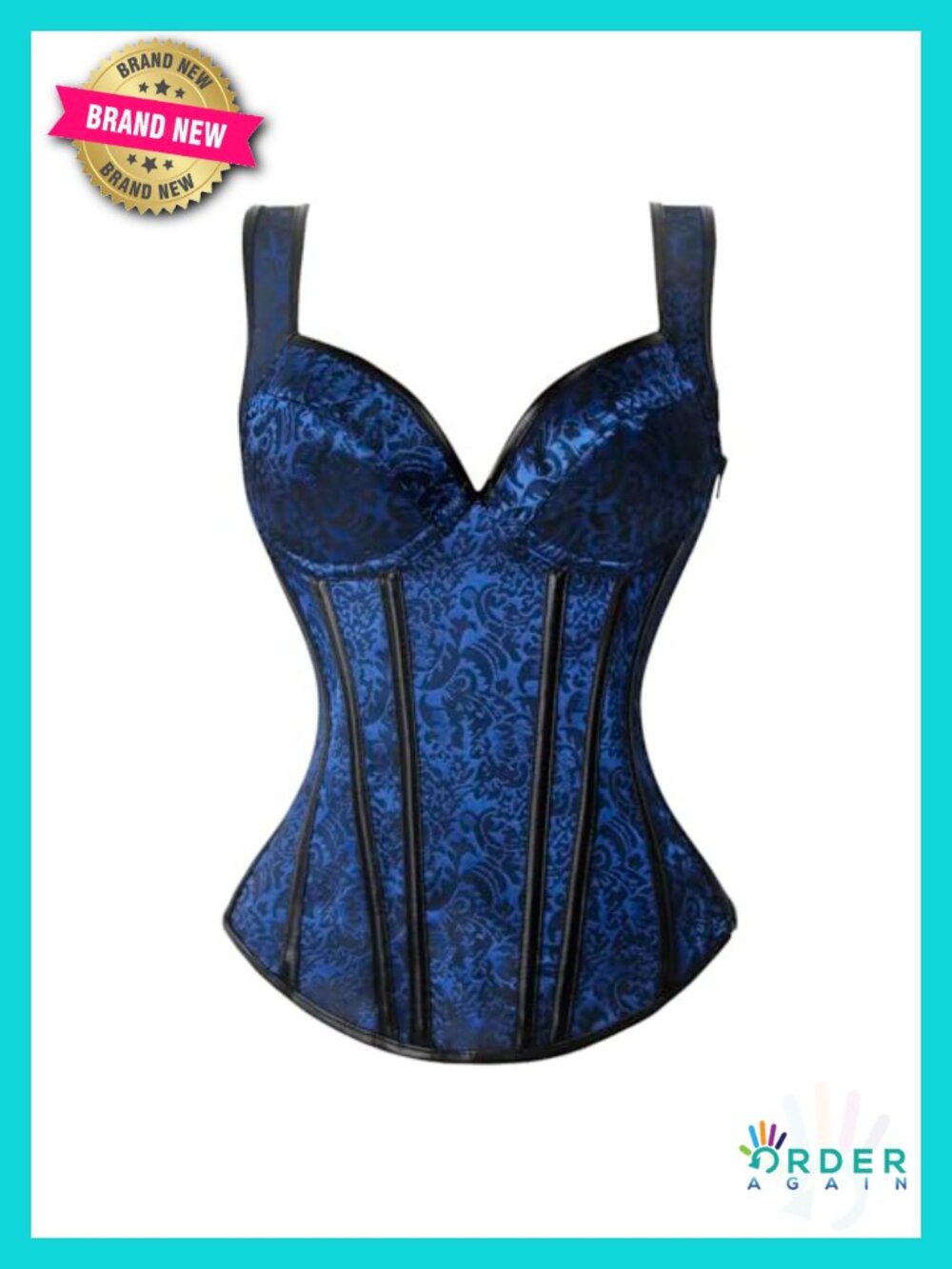 Gothic Jacquard Overbust Corset with Spiral Steel Bones